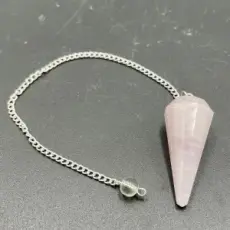 eKnallen Rock Crystal Rose Quartz Pendulum